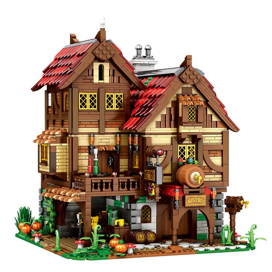 European Century MOC Medieval Town Bistro Bricks Toy