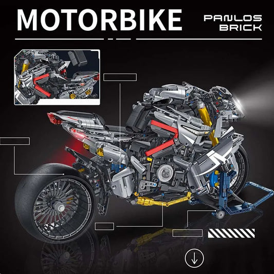 Technic MOC Super Sport Racing Motorcycle Bricks Toy