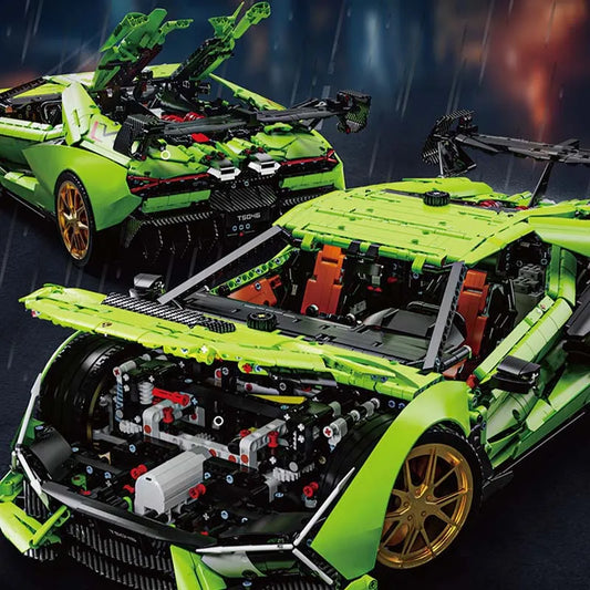 Tech MOC Lambo Aventador SVJ Supercar Bricks Toy