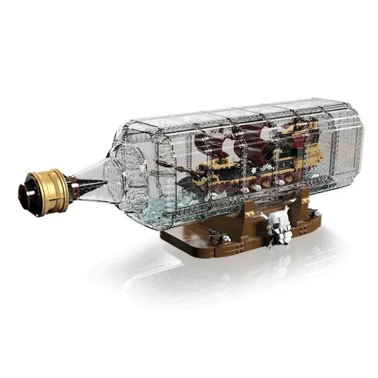 Art Queen Anne's Revenge Drifting Bottle Ship Bricks Toy