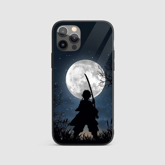 Tanjiro White Moon Silicone Armored Phone Case