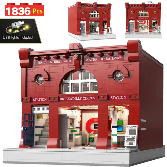 Creator Street City MOC London Underground Bricks Toy