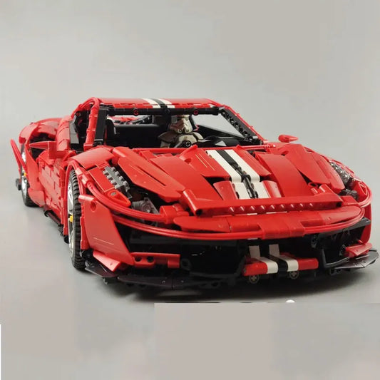 MOC 61042 Motorized RC Ferrari 488 Racing Sports Car Bricks Toy