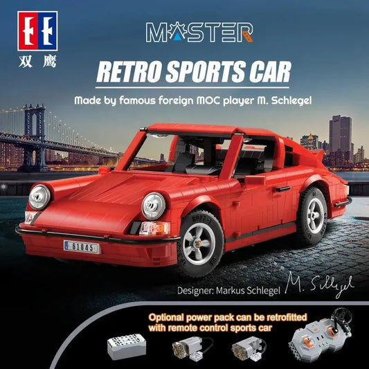 MOC 61045 RC Motorized Classic Porsche 911 Racing Car Bricks Toy