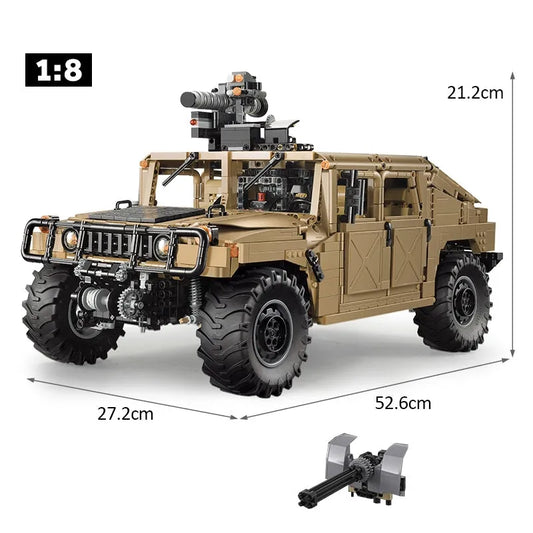 Technical MOC Humvee H1 Military Armored Car Bricks Toy