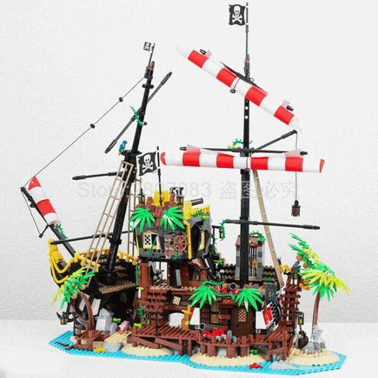 Building Blocks Idea MOC Pirates Barracuda Bay Ship Bricks Toys