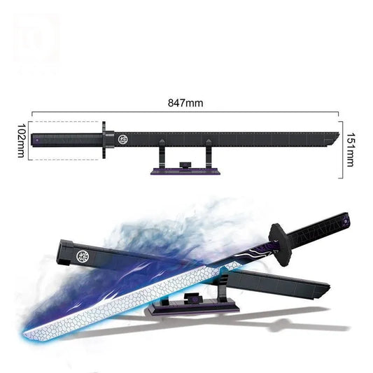 Creative Idea MOC Demon Slayer Luminous Sword Bricks Toy
