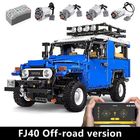 Tech MOC RC APP Off Road Toyota FJ40 SUV Bricks Toy