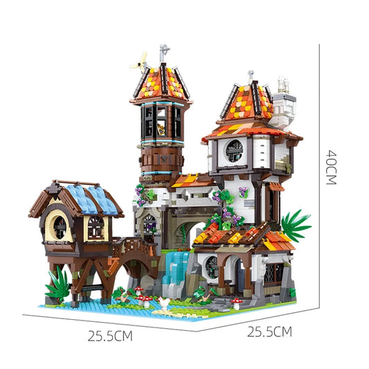 Expert Creator Medieval Town Riverside Scholars Bricks Toy EU