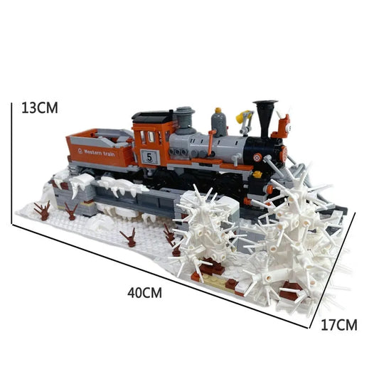 Expert MOC West Train Railway Locomotive Bricks Toy 59009