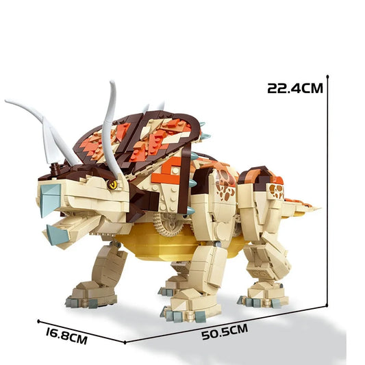 Mechanical MOC Triceratops Dinosaur World Bricks Toy