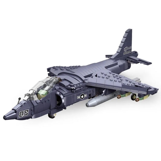 MOC Military WW2 AV-8II Harrier Attack Aircraft Plane Bricks Toys