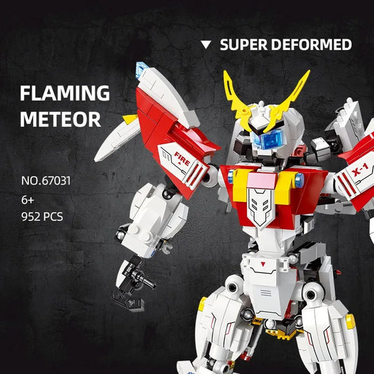 Super Deformed Flaming Meteor Mecha Robot Warrior Bricks Toy