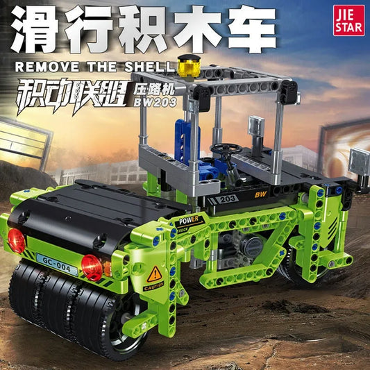 Technic City Mini Road Roller Steamroller Truck Bricks Toy