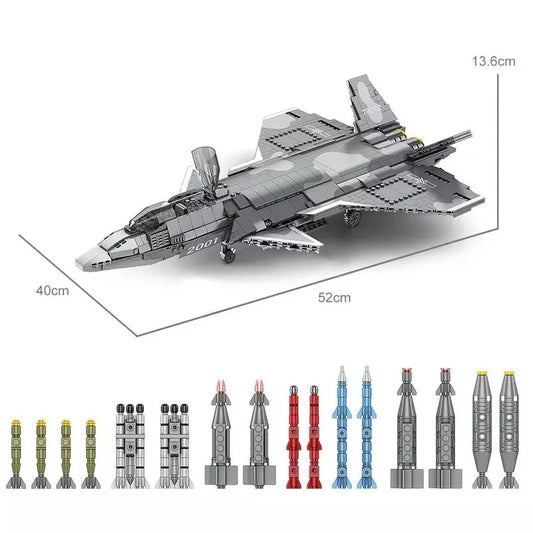 Military Aircraft J-20 Stealth Fighter Jet Bricks Toy