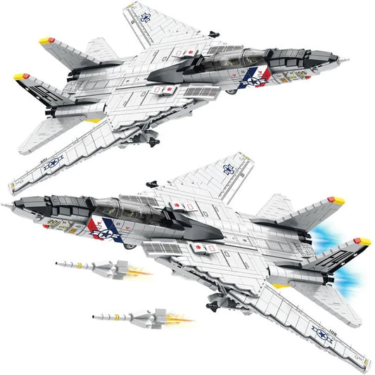 Military Aircraft MOC F-14 Tomcat Fighter Jet Bricks Toy
