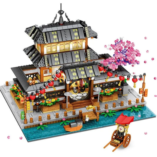 MOC 86015 Martial Arts Hall Cherry Tree Bricks Toys