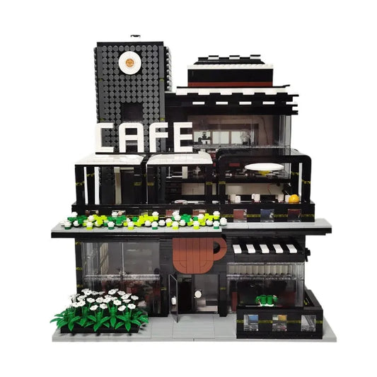 MOC Creator Expert City Corner Coffee Shop Bricks Toy