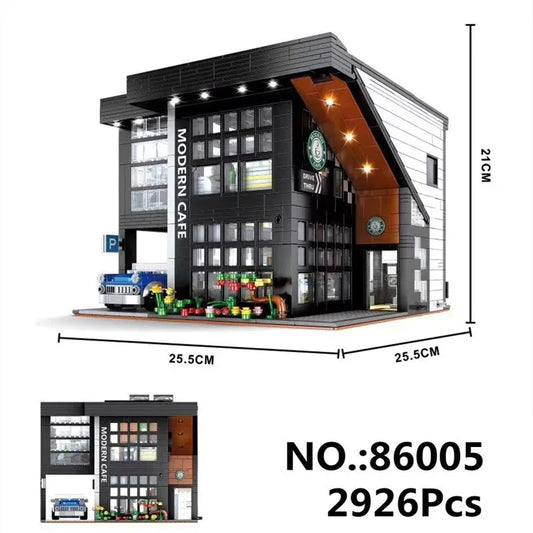 MOC Creator Expert City Corner Modern Cafe Bricks Toys 86005