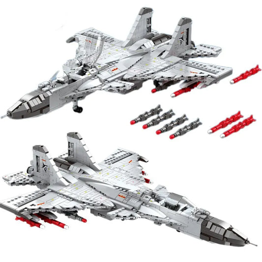 MOC Military Aircraft J-15 Fighter Jet Bricks Toy