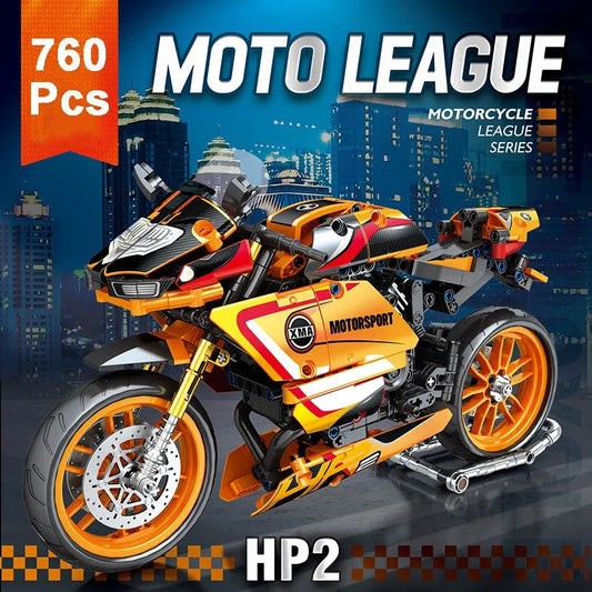 Tech MOC Bike BMW HP2 Racing Motorcycle Bricks Toy 82002