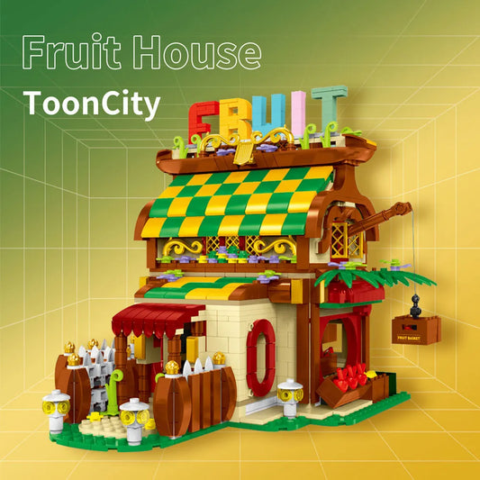 MOC Expert Toon City Fruit House LED Bricks Toys 031052