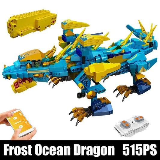 Creative Expert Frost Ocean Dragon Robot APP RC Bricks Toys