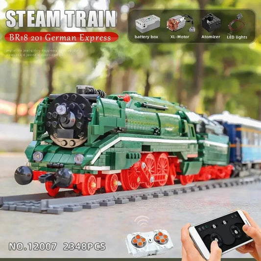 Motorized RC German City Express BR18 201 Train Bricks Toys