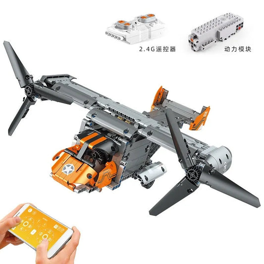 MOC Motorized RC Boeing Bell V22 Osprey Bricks Toy 15043