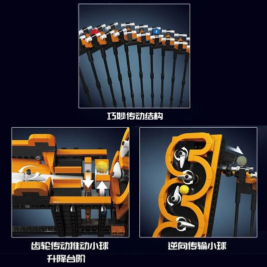 Tech Marble Run Harp Track Ball Contraption Bricks Toy