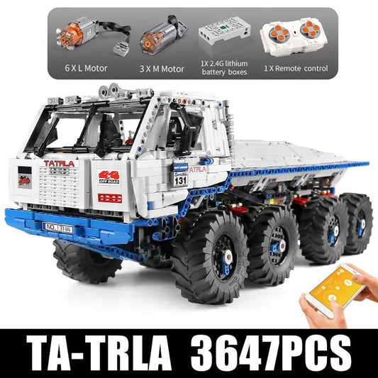 Tech MOC 13144 APP Motorized Heavy Tow Truck Bricks Toy