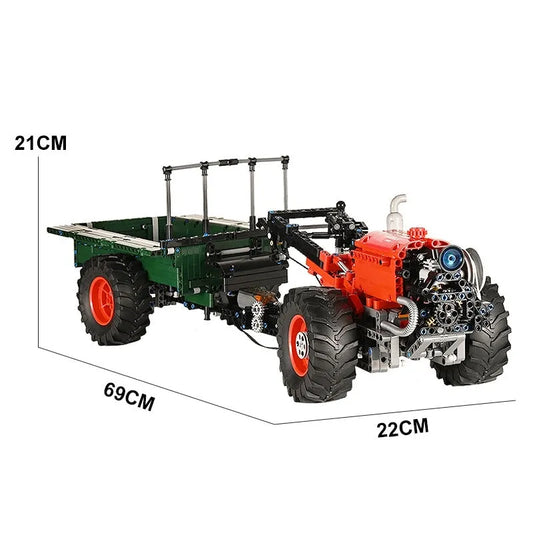 Tech MOC 17005 APP Motorized RC Farm Tractor Bricks Toy