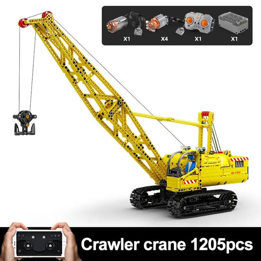 Tech MOC Motorized APP RC Crawler Crane Bricks Toys