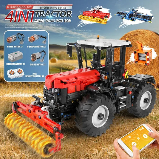 Tech MOC Motorized RC Fastrac Roller Tractor Truck Bricks Toy 17020
