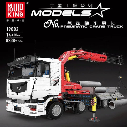 Tech MOC RC City Large Pneumatic Crane Truck Bricks Toy