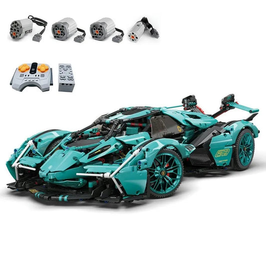 MOC Motorized RC Lambo V12 Vision GT Racing Car Bricks Toy