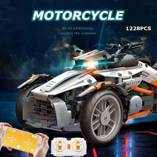 MOC RC APP Spyder Motorcycle Bike Car Bricks Toy