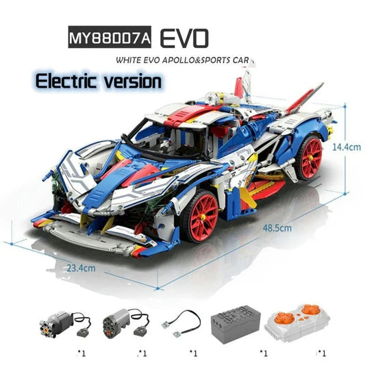 MOC RC Motorized Apollo EVO Concept Roadster Bricks Toy