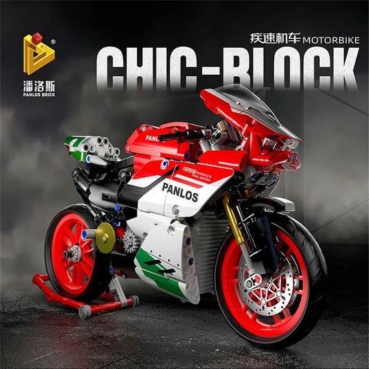 Bike MOC Fast Racing Motorcycle Bricks Toys 672001