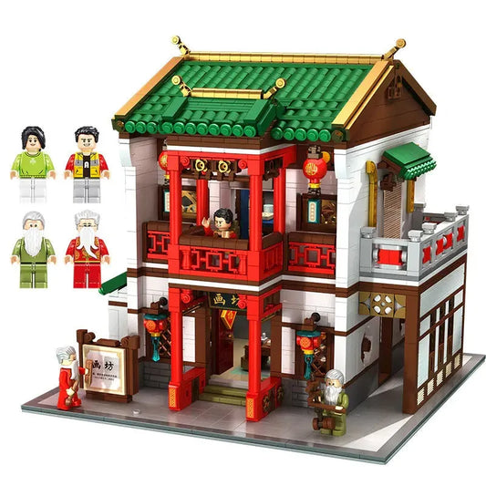 Creator Expert Ancient China Town Painting Workshop Bricks Toy