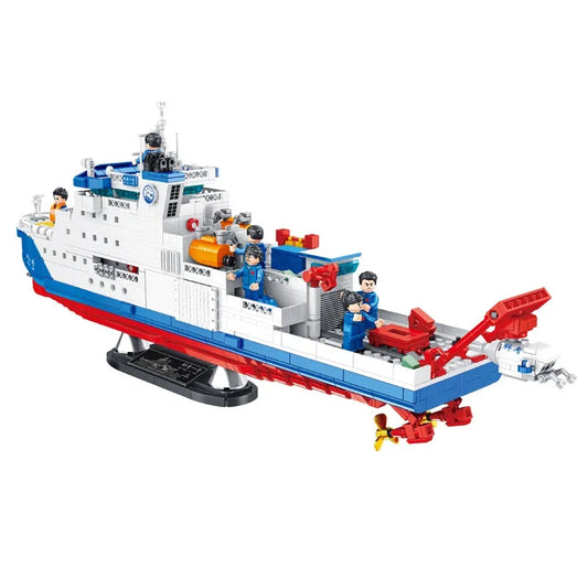 MOC Military Deep Sea One Research Ship Bricks Toys