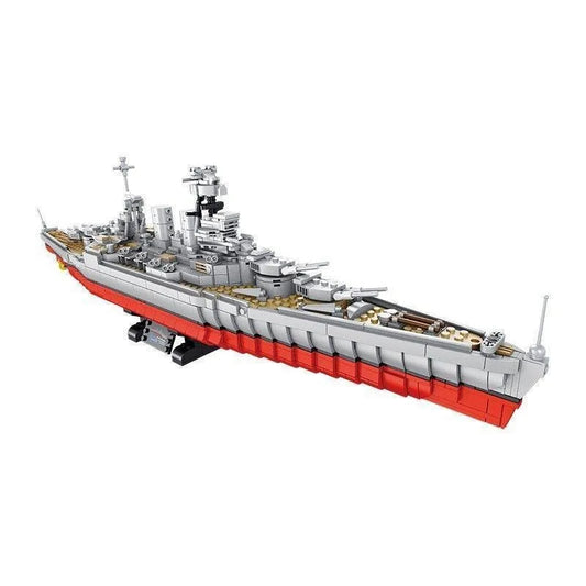MOC Military USS Hood Battleship WW2 Warship Bricks Toys
