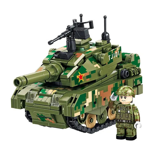 MOC WW2 Military 99A Q Version Main Battle Tank Bricks Toy