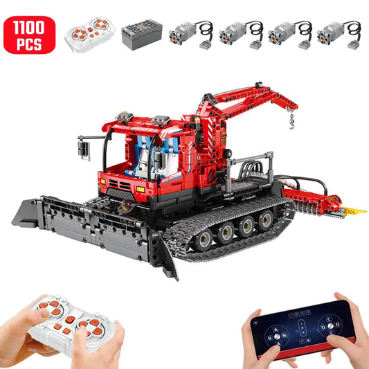 MOC 22019 RC Winter Snow Groomer Truck Bricks Toys