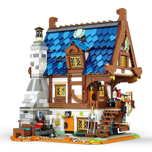 MOC Creator Expert Medieval Town Blacksmith Bricks Toy 66005