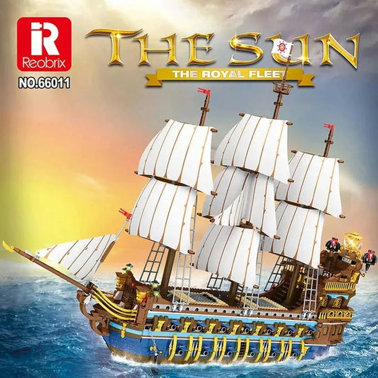 MOC Expert The Royal Fleet Sun Pirate Ship Bricks Toys 66011