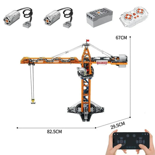 Tech Expert APP Motorized RC Tower Crane Bricks Toy