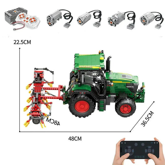 Expert Tech MOC Motorized Agricultural RC Tractor Bricks Toy