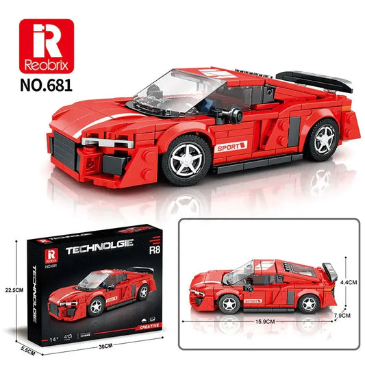 Tech MOC 681 Audi R8 Super Racing Car Bricks Toy