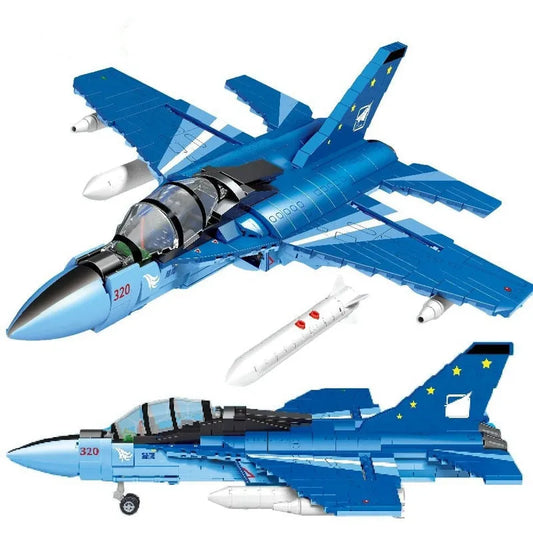 Military WW2 MOC L-15 Fighter Jet Airplane Bricks Toy